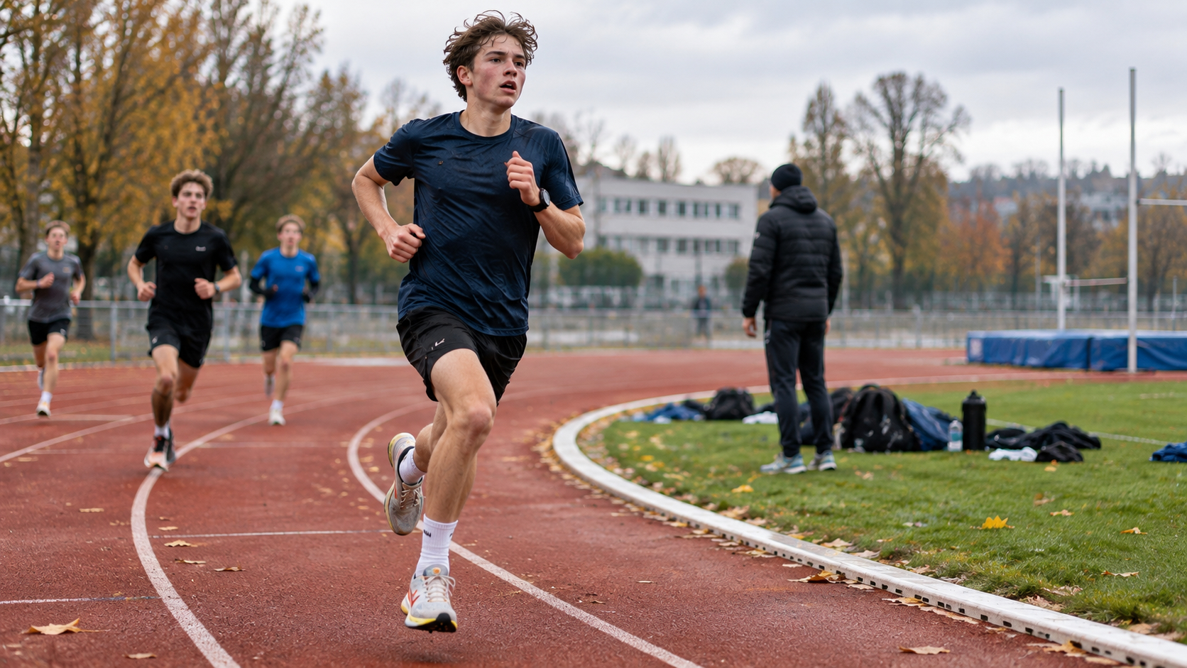 Trénink juniorů – mladý sportovec při běžeckém tréninku